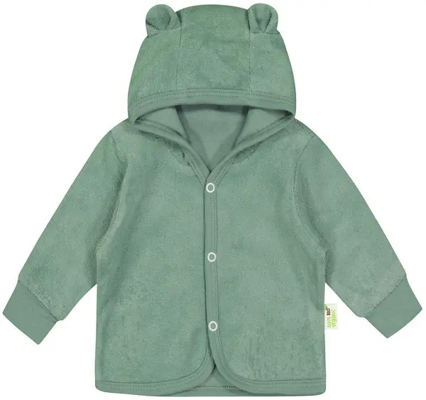 Pulover cu urechi pentru copii Bio Baby - 80 cm, 9-12 luni, verde frotte