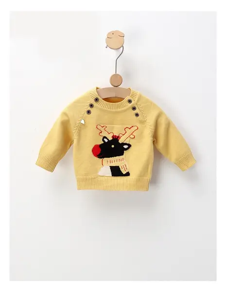 Pulover Mohair, cu Ren, galben