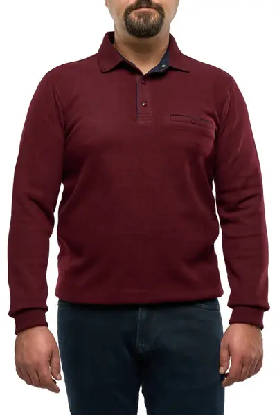 Pulover polo barbati, Ethan, bordo (Marime pulover: 2XL)