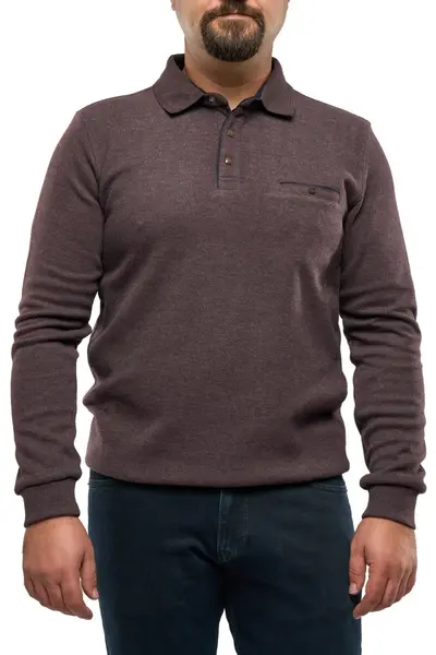 Pulover polo barbati, Ethan, maro (Marime pulover: XL)