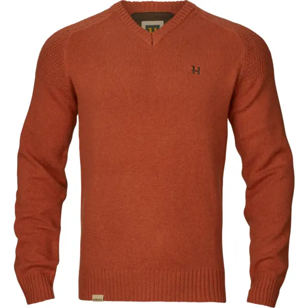 Pulover Vincent Merino V-neck Bombay Brown