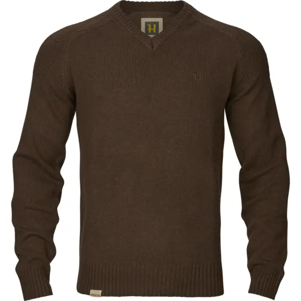 Pulover Vincent Merino V-neck Demitasse Brown