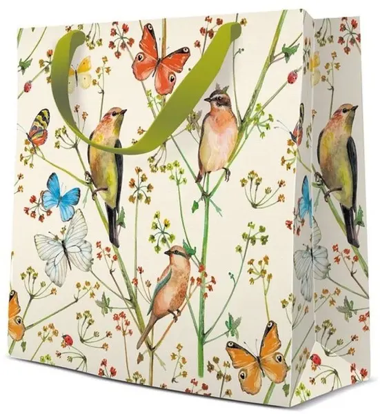 Pungă cadou PAW - Birds And Buterflies, 17 x 17 x 10