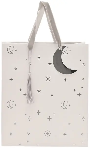 Pungă cadou Widdop Bambino - Moons and Stars, 25.5 x 21.5 x 3 cm