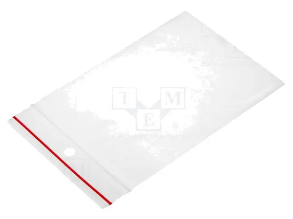 Pungă cu fermoar Lung: 100mm Lăţ: 70mm Gros: 45um polietilenă