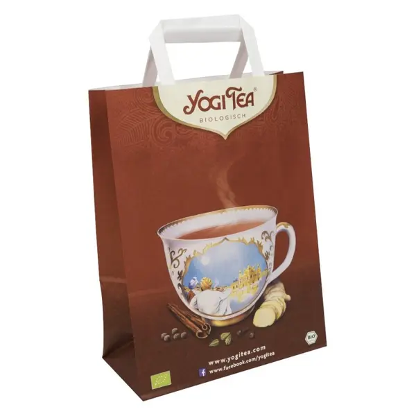 Punga de Hartie Inscriptionata, cu Manere, Yogi Tea