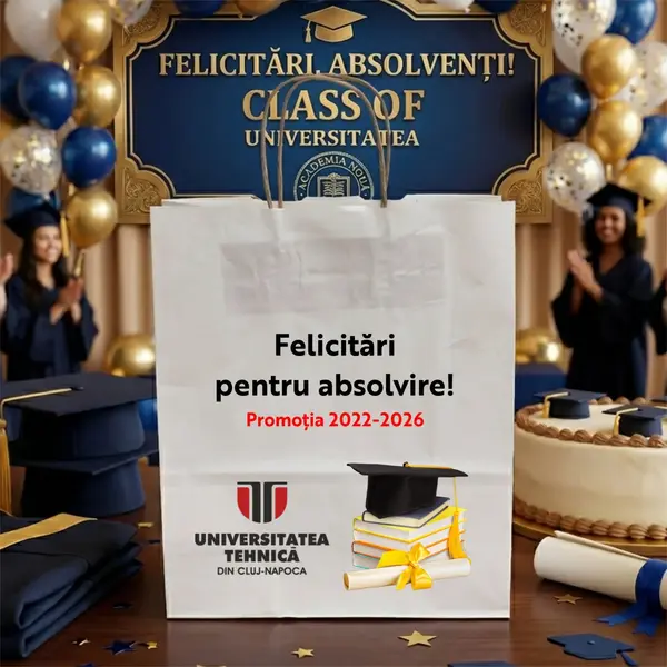 Punga din hartie pentru absolvire personalizata PHAP1 25X31X11 cm