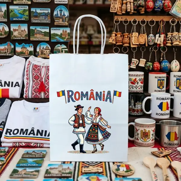 Punga din hartie Romania SVR132 16x22x8 cm