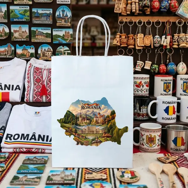 Punga din hartie Romania SVR134 16x22x8 cm