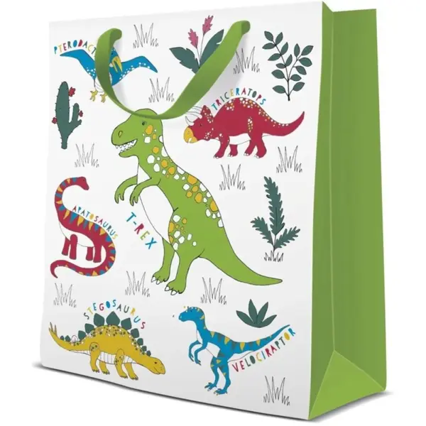 Pungi Cadou Medii, Dinosaur, 20 x 25 x 10 cm, Perfecto