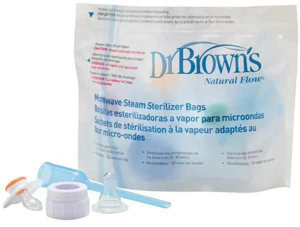 Pungi de sterilizare cu abur pentru microunde Dr. Brown's, 5 bucăți
