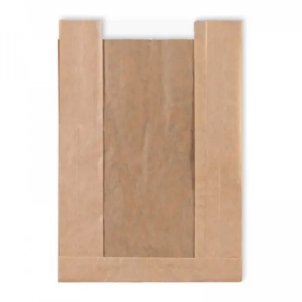Pungi din Hartie cu Fereastra, Biodegradabila, 13 x 4 x 25 cm, 1000 Bucati