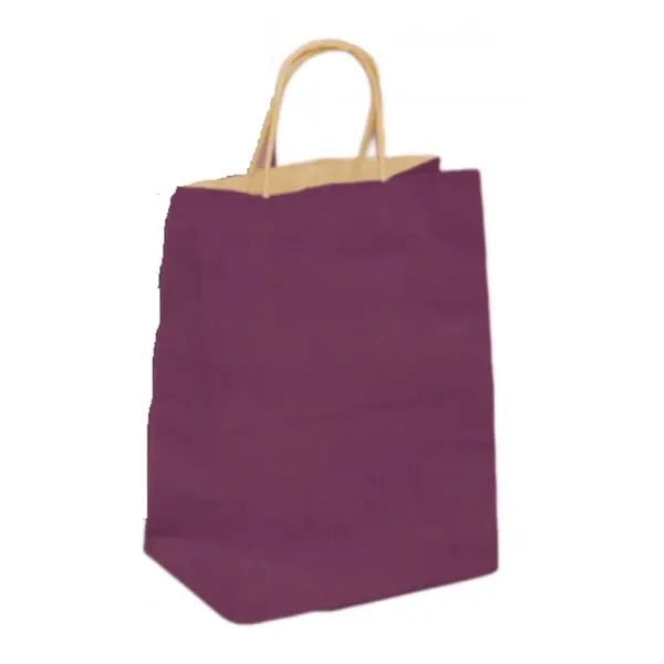 Pungi din Hartie cu Manere, Mov, Interior Natur, 32 x 12 x 41 cm, 100 Bucati