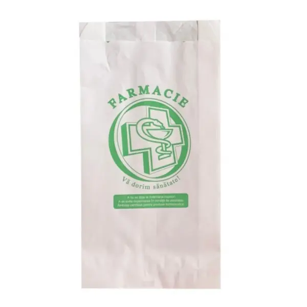 Pungi din Hartie pentru Farmacie, Model Cruce, 12 x 4 x 27 cm, 1000 Bucati