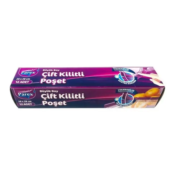 Pungi Mari pentru Congelator Parex, cu Fermoar Dublu, 10 Bucati