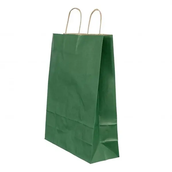Pungi Natur Colorate Verde Inchis, 25 x 14 x 30 cm, 100 Bucati
