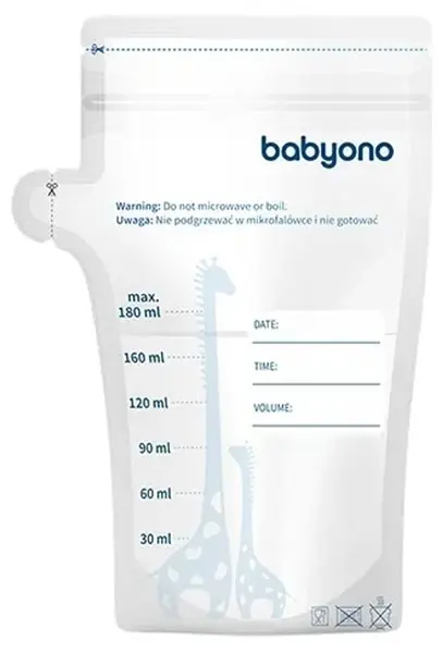 Pungi pentru depozitarea laptelui BabyOno - 1084, 180 ml, 30 bucăți