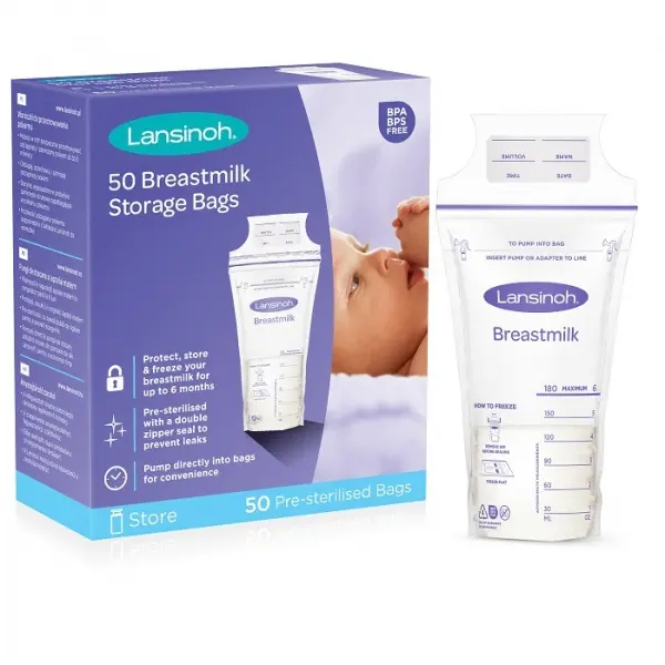 Pungi pentru stocare lapte matern Lansihoh, 50 buc.