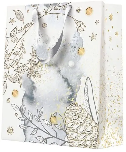 Punguță cadou Paw - Golden Moment, 20 x 25 x 10 cm