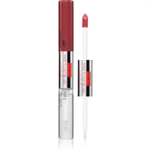PUPA Milano Made to Last Lip Duo Ruj de buze lichid, de lunga durata stralucitor culoare 015 - Nude Set 2x4 ml