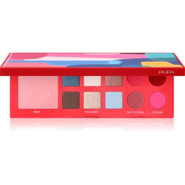 PUPA Milano Pupart S paleta pentru fata multifunctionala pentru ochi și buze RED 11.4 g