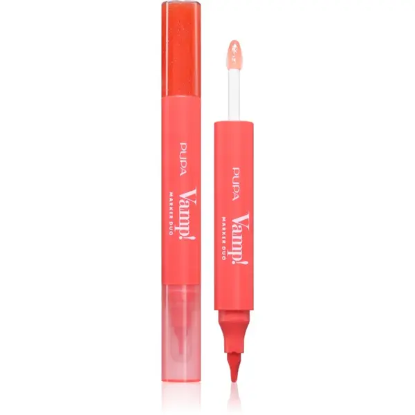 PUPA Milano Vamp! Lip Marker Duo repara buzele stralucitor culoare 007 Red Potion 1.4 ml