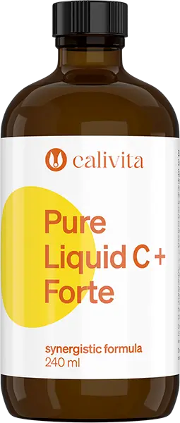 Pure Liquid C+ Forte CaliVita, Vitamina C lichida 240 ml, supliment alimentar pur fara conservanti