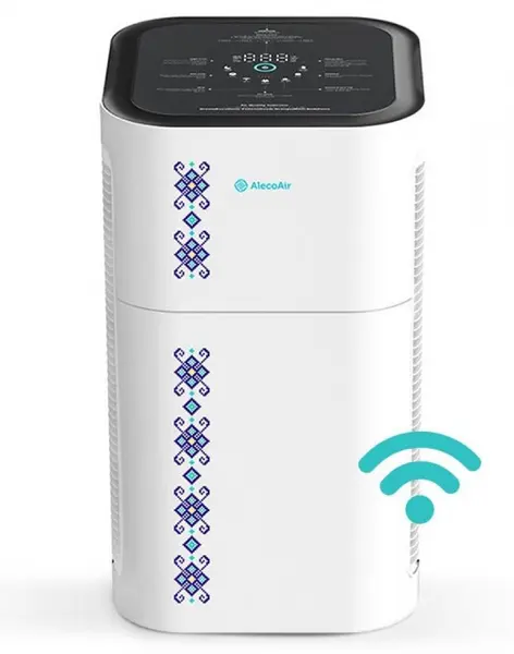 Purificator aer AlecoAir P80 TRADITIO, Filtru TRUE HEPA si Carbon, UV-C, WiFi, Multisenzor PM1, PM2.5, PM10, CO2, TVOC, Plasma
