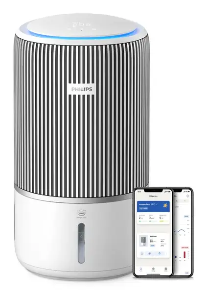 Purificator aer si umidificator Philips AC3420/10, 78mp, 300mc/h, Filtru HEPA, Umidificare (Gri/Alb)