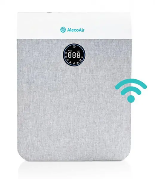 Purificator de aer AlecoAir P28 Fabric, Wi-Fi, Lampa UV-C, Filtru True HEPA si Carbune Activ, PM 2.5