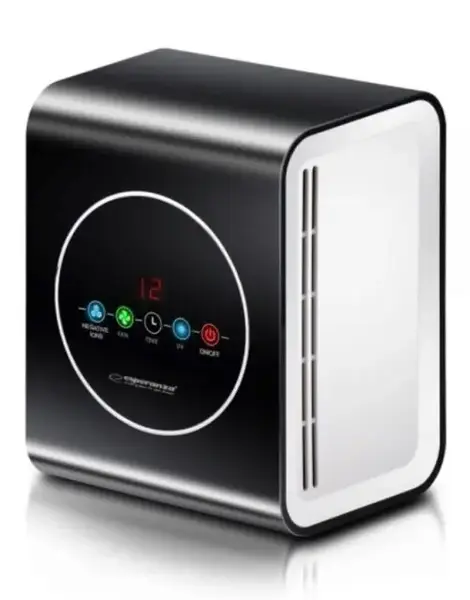 Purificator de aer Esperanza EHP001, 10 W, Sterilizator UVC, Purificare aer 30 mc/h, 3 Filtre, Suprafata sterilizare 20 mp, Timer (Alb/Negru)