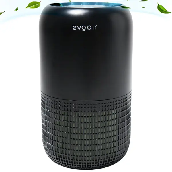 - Purificator de aer Evoair, Yuvo, Lampă UV-C, Filtru 3in1, True Hepa, Carbon Activ, Pre-filtru, 4 viteze, Funcție Polen/Animale, Mod Noapte, Blocare Ecran, Lumină Ambientală, Negru