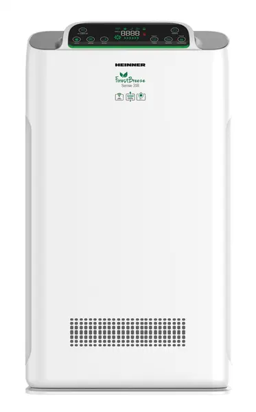 Purificator de aer Heinner HPA-318WIFI, CADR 318 m³/h, filtru compus cu ionizare, control touch & WiFi, mod silentios, 80W, alb, pentru spatii medii