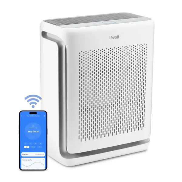 - Purificator de aer Smart Levoit Vital 200S Pro Wi-Fi, Filtru True HEPA, Acoperire până la 46 m², Senzor Calitate Aer, Compatibil Alexa & Google Home, Alb