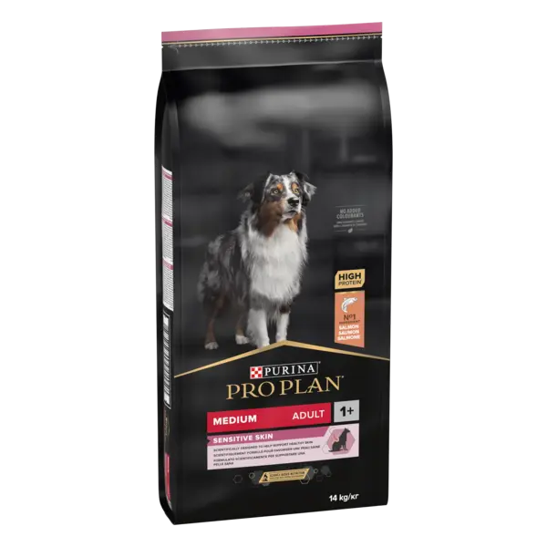 PURINA PRO PLAN ADULT Sensitive Skin, Talie Medie, Somon, 14 kg