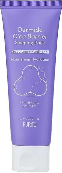 Purito Mască facială peste noapte Dermide Cica Barrier, 80 ml