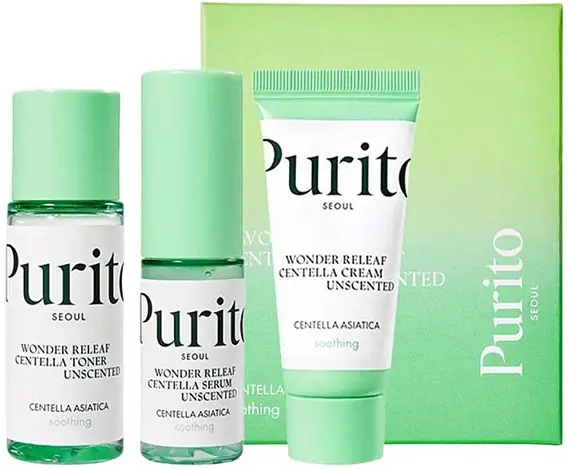 Purito Seoul Wonder Releaf Centella Set de călătorie, 3 piese