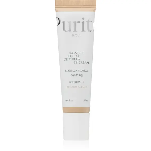 Purito Wonder Releaf Centella BB Cream crema BB cu efect de iluminare cu efect calmant culoare 23 Natural Beige 30 ml