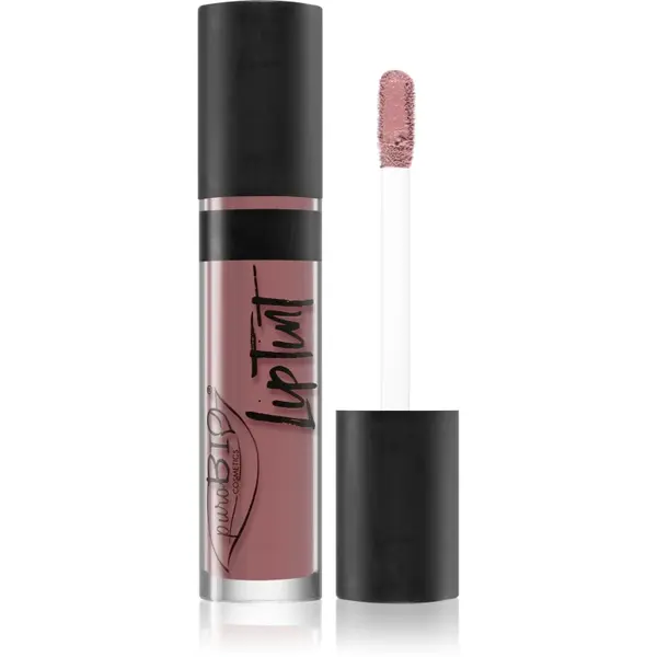 puroBIO Cosmetics Lip Tint ruj de buze lichid, cu finisaj matifiant culoare 04 Cold Pink 4.8 ml