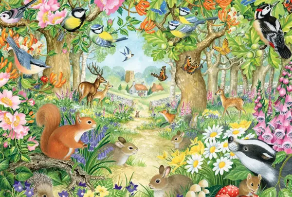 Puzzle 100 piese - Animals in the Forest | Schmidt