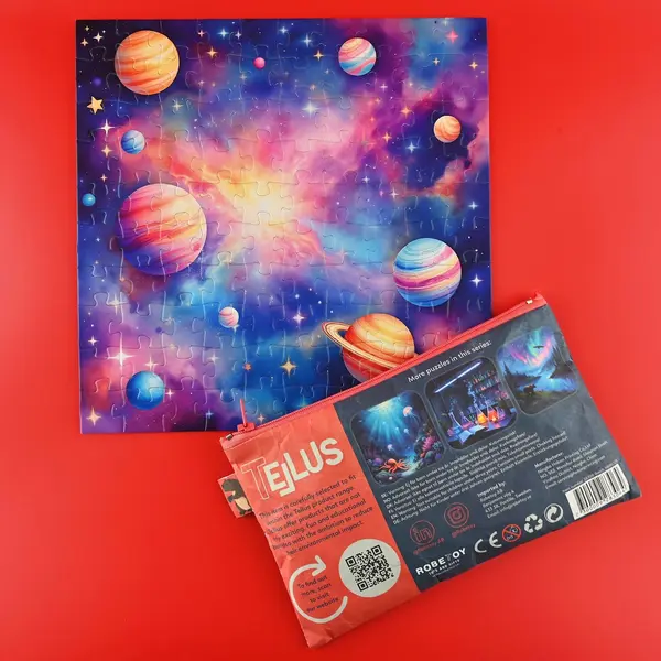 Puzzle 100 piese, cu borseta - Spatiu | Tellus