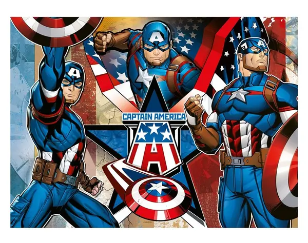 Puzzle 100 piese - Marvel Avengers - Captain America | Ravensburger
