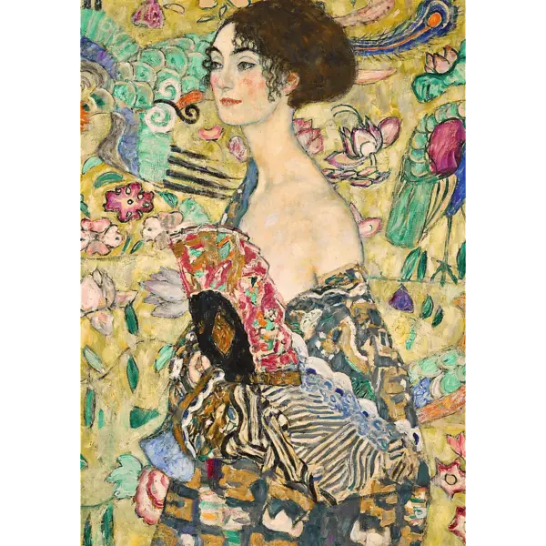 Puzzle 1000 de piese - Art Collection - Gustav Klimt: Doamna cu evantai | Trefl