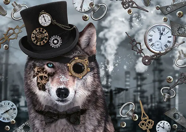 Puzzle 1000 de piese - Markus Binz - Steampunk Wolf | Schmidt