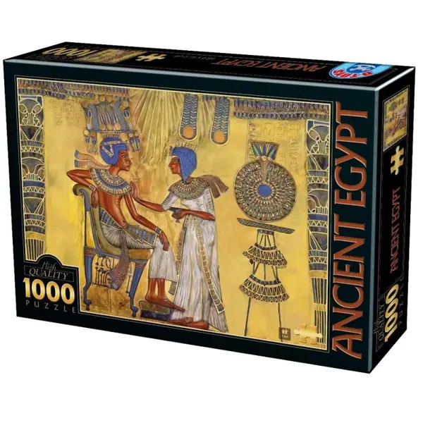 Puzzle 1000 Piese, Egiptul Antic – Tutankhamon si Ankhesenamun, D-toys