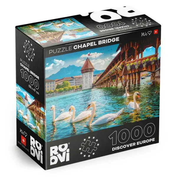 Puzzle 1000 Piese Roovi, Podul Capela, Elvetia