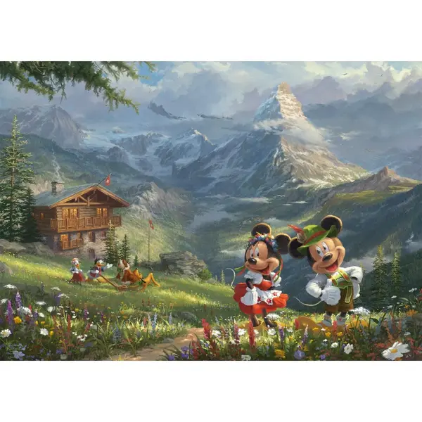 Puzzle 1000 piese - Thomas Kinkade - Mickey and Minnie in the Alps | Schmidt