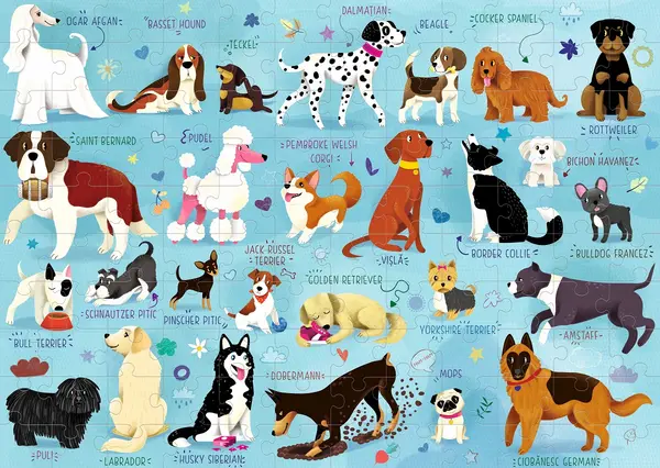 Puzzle 120 piese - Lumea cainilor | Mimorello