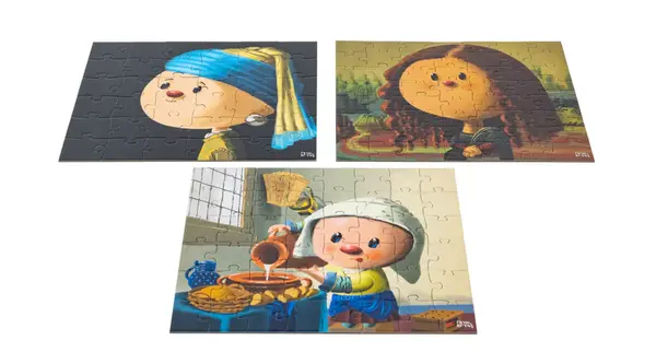 Puzzle 140 piese 3 in 1 - Museum Kidz - Opere de arta | Today is art day
