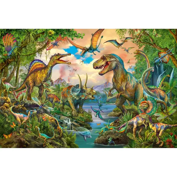 Puzzle 150 piese - Wild Dinosaurs (cu tatuaj) | Schmidt
